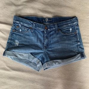 7 for All Mankind Distressed Jean Shorts